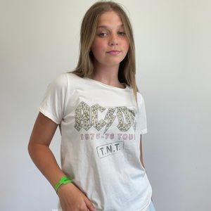 CHEETAH PRINT ACDC TEE